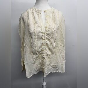 Lane Bryant Cream Button-Down Blouse